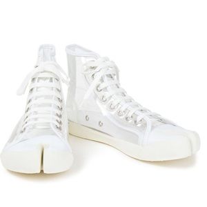 MAISON MARGIELA Tabi Leather-trimmed Pvc Split-toe Sneakers In Clear